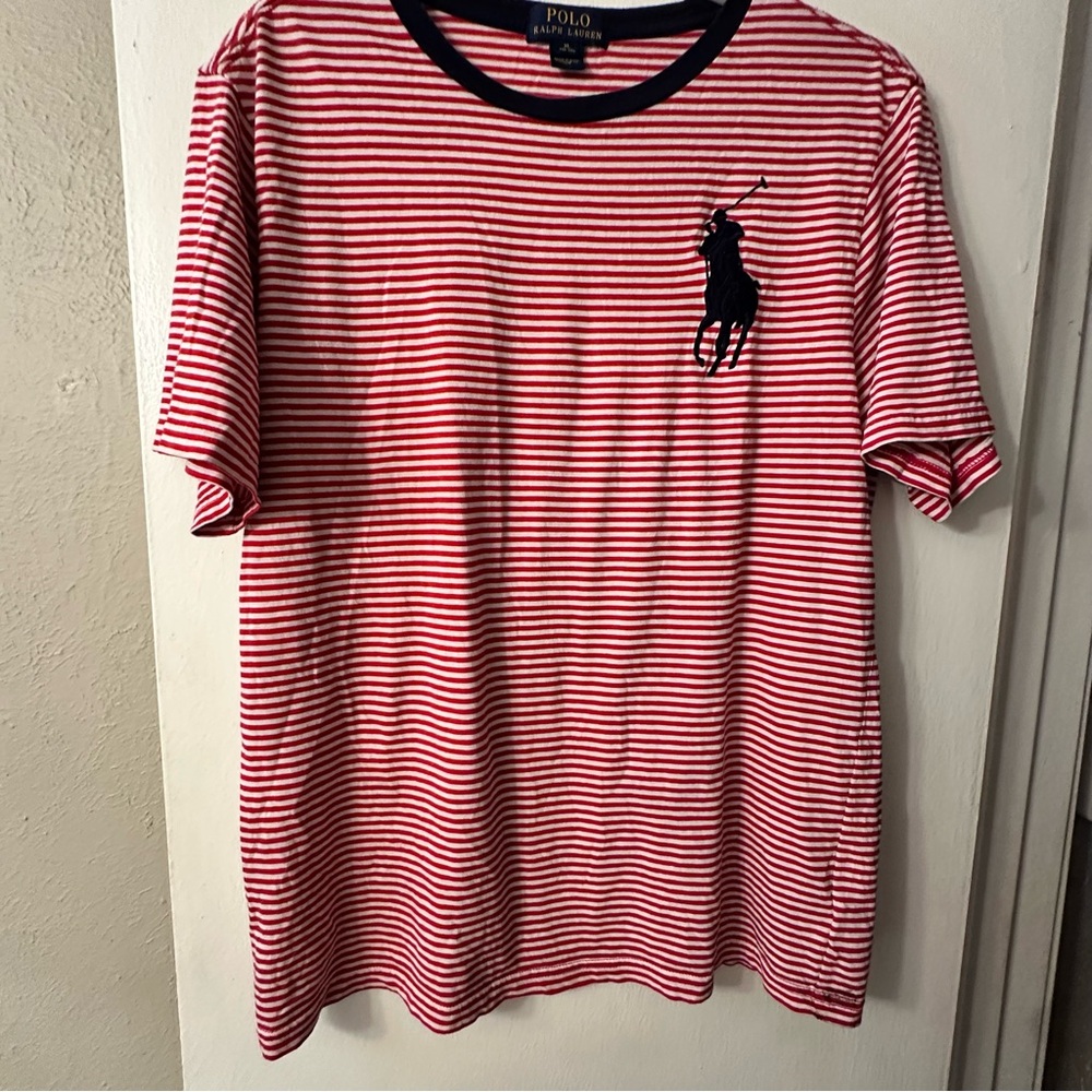 Polo by Ralph Lauren Red Striped Women's Shirt Big Pony Size XL